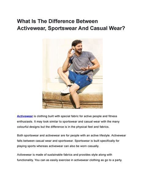 difference between sportswear and activewear